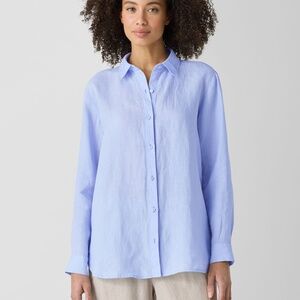 Eileen Fisher Organic Handkerchief Linen Classic Collar Shirt